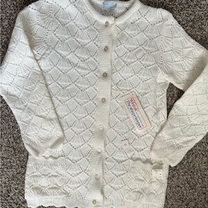 Vintage Jolie Ivory Wintuk Acrylic Diamond Cardigan